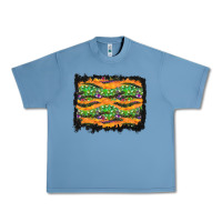 Pebble Blue Halloween Skull Background Urban Heavy Tee - BundleAndBundleShop
