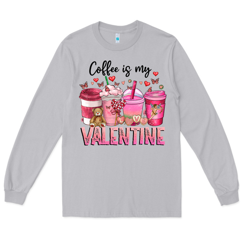 Coffee Is My Valentine Long Sleeve Tee by CowhideDigitalArt | Teevron