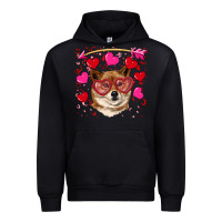 Black valentine's shiba inu Urban Hoodie - RanaPortraitStore