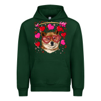 Forest Green valentine's shiba inu Urban Hoodie - RanaPortraitStore