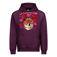 Mauve Wine valentine's shiba inu Urban Hoodie - RanaPortraitStore