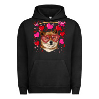 Pigment Black valentine's shiba inu Urban Hoodie - RanaPortraitStore