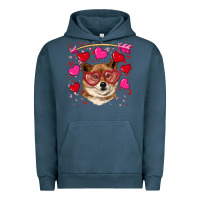 Pigment Midnight Navy valentine's shiba inu Urban Hoodie - RanaPortraitStore