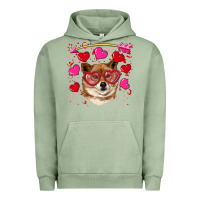 Pigment Oil Green valentine's shiba inu Urban Hoodie - RanaPortraitStore