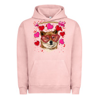 Pigment Salmon valentine's shiba inu Urban Hoodie - RanaPortraitStore