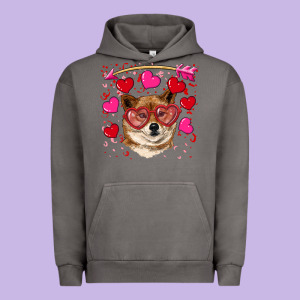 Valentine's Shiba Inu Urban Hoodie Designed By Ranaportraitstore