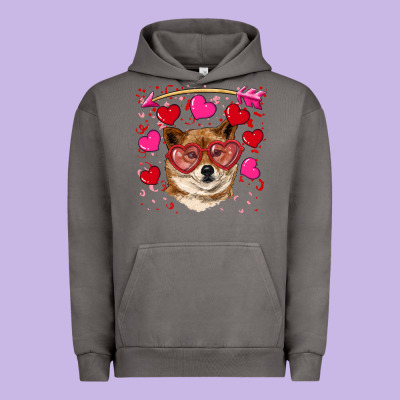 Valentine's Shiba Inu Urban Hoodie Designed By Ranaportraitstore