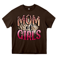 Chocolate Brown Mom of Girls Mother's Day Heavy Core Tee - CowGirlArtShop