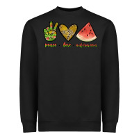 Black peace love watermelon Heavyweight Sweatshirt - JahusDesignShop