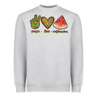 Heather Grey peace love watermelon Heavyweight Sweatshirt - JahusDesignShop