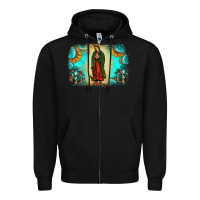 Black gemstone our lady of guadalupe Zipper Hoodie - JahusDesignShop