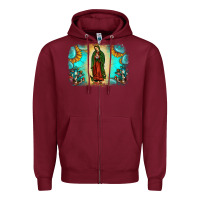 Burgundy gemstone our lady of guadalupe Zipper Hoodie - JahusDesignShop
