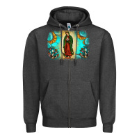 Charcoal Heather gemstone our lady of guadalupe Zipper Hoodie - JahusDesignShop