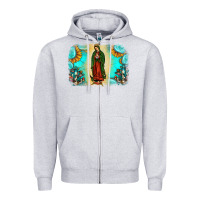 Heather Grey gemstone our lady of guadalupe Zipper Hoodie - JahusDesignShop