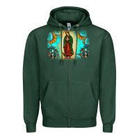 Sports Green gemstone our lady of guadalupe Zipper Hoodie - JahusDesignShop