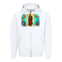 White gemstone our lady of guadalupe Zipper Hoodie - JahusDesignShop