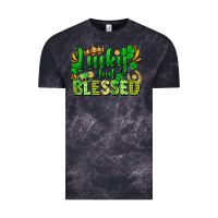 Cloud Black lucky and blessed Vintage Tee - FaDigitalArtStudio