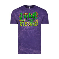 Cloud Purple lucky and blessed Vintage Tee - FaDigitalArtStudio