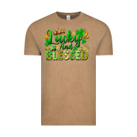 Vintage Coffee lucky and blessed Vintage Tee - FaDigitalArtStudio