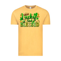 Vintage Mustard lucky and blessed Vintage Tee - FaDigitalArtStudio