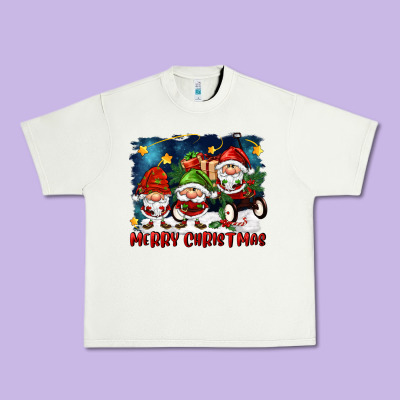 Merry Christmas Gnomies Wagon Urban Heavy Tee Designed By Fadigitalartstudio