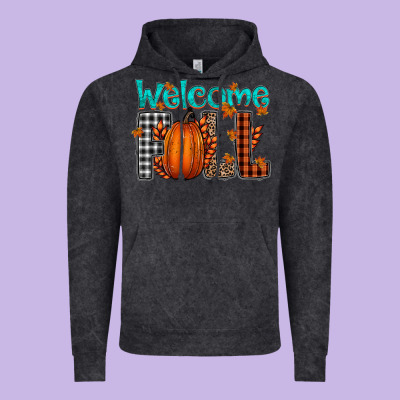Welcome Fall Vintage Hoodie Designed By Cowhidedigitalart