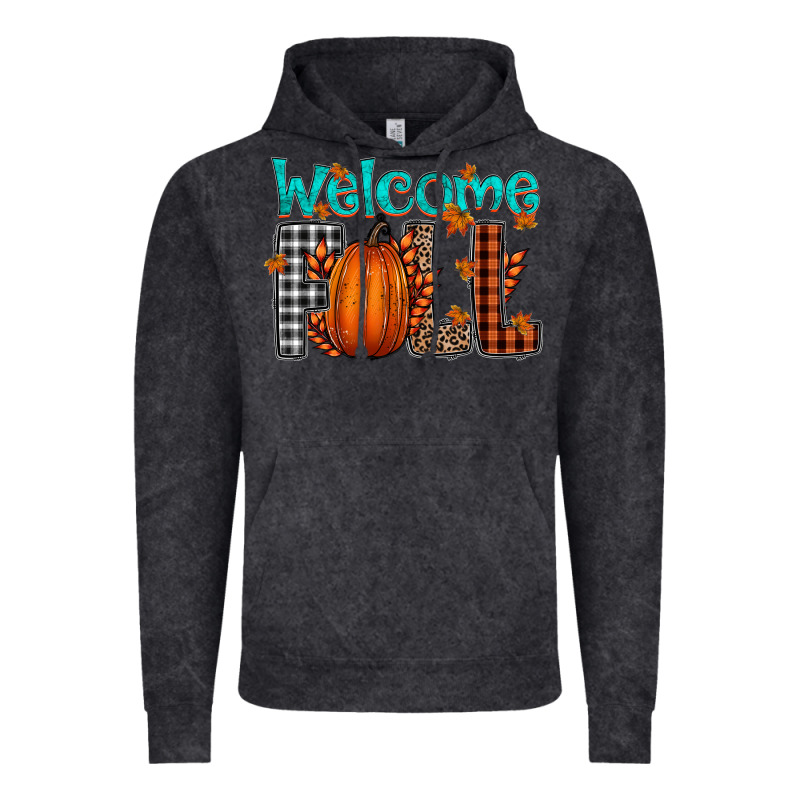 Welcome Fall Vintage Hoodie by CowhideDigitalArt | Teevron