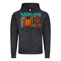 Vintage Black Welcome Fall Vintage Hoodie - CowhideDigitalArt