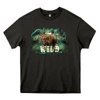 Asphalt Stay wild night Grizzly Bear Heavy Core Tee - HowdyJamesFarm