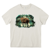 Cream Stay wild night Grizzly Bear Heavy Core Tee - HowdyJamesFarm