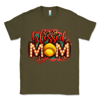 Army Green blessed softball mom lightbulb letters Classic Tee - OliviaCreatesArt