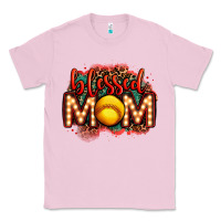 Bubblegum Pink blessed softball mom lightbulb letters Classic Tee - OliviaCreatesArt