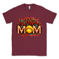 Burgundy blessed softball mom lightbulb letters Classic Tee - OliviaCreatesArt