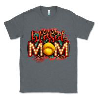 Charcoal Heather blessed softball mom lightbulb letters Classic Tee - OliviaCreatesArt