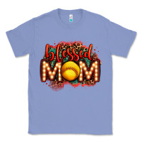 Colony Blue blessed softball mom lightbulb letters Classic Tee - OliviaCreatesArt
