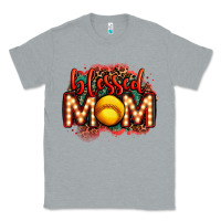 Heather Grey blessed softball mom lightbulb letters Classic Tee - OliviaCreatesArt