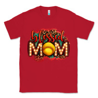 Red blessed softball mom lightbulb letters Classic Tee - OliviaCreatesArt
