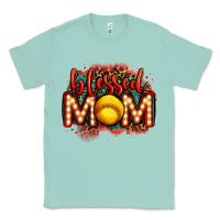 Seafoam blessed softball mom lightbulb letters Classic Tee - OliviaCreatesArt