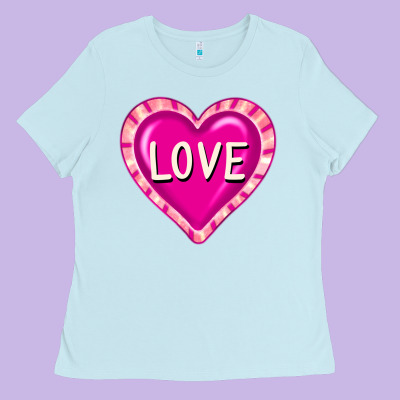 Valentine's Day Hearts Ladies Tee Designed By Fadigitalartstudio