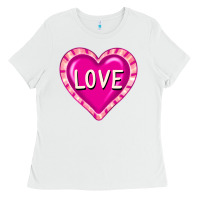 White valentine's day hearts Ladies Tee - FaDigitalArtStudio