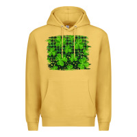 Antique Gold st patrick's day shamrock and plaid distressed background Premium Hoodie - RanaPortraitStore