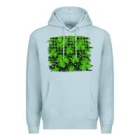 Blue Mist st patrick's day shamrock and plaid distressed background Premium Hoodie - RanaPortraitStore