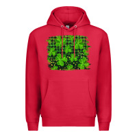Cardinal st patrick's day shamrock and plaid distressed background Premium Hoodie - RanaPortraitStore