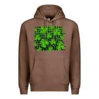 Chestnut st patrick's day shamrock and plaid distressed background Premium Hoodie - RanaPortraitStore