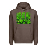 Coffee st patrick's day shamrock and plaid distressed background Premium Hoodie - RanaPortraitStore