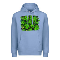 Colony Blue st patrick's day shamrock and plaid distressed background Premium Hoodie - RanaPortraitStore