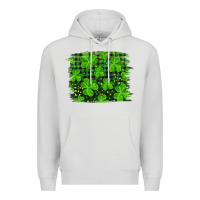 Dove Grey st patrick's day shamrock and plaid distressed background Premium Hoodie - RanaPortraitStore