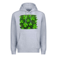 Heather Grey st patrick's day shamrock and plaid distressed background Premium Hoodie - RanaPortraitStore