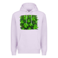 Lilac st patrick's day shamrock and plaid distressed background Premium Hoodie - RanaPortraitStore