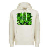Oatmeal Heather st patrick's day shamrock and plaid distressed background Premium Hoodie - RanaPortraitStore